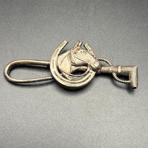 Vintage Sterling Silver Horse Brooch Horseshoe Whip Brooch