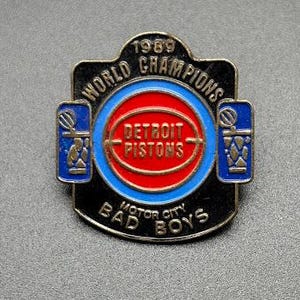 Vintage Detroit Pistons Lapel Pin 1989 Bad Boys World Championships Pin