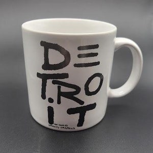Vintage Detroit Coffee Mug Jef Sharp Gravity Graphics 1990 Coffee Cup