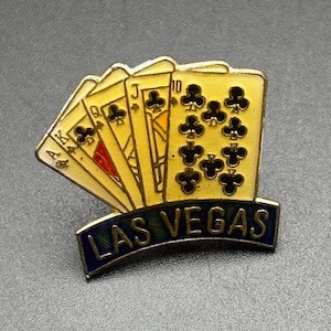 Vintage Las Vegas Lapel Pin Royal Flush Pin