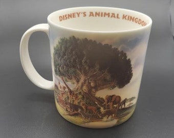 Disney Animal Kingdom Kaffeetasse Baum mit mehreren Tieren doppelseitig