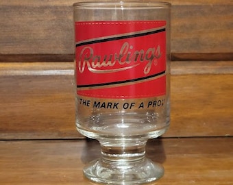Vintage Rawlings Béisbol "La Marca de un Profesional" Copa de Vidrio Rojo
