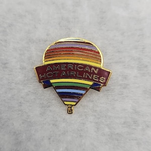 Vintage American Hot Airlines Hot Air Balloon Enamel Pin