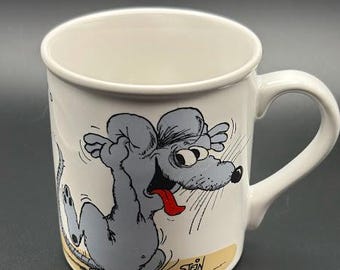 Taza de café vintage de ratón de Uli Stein + Dimo GMBH, 1989