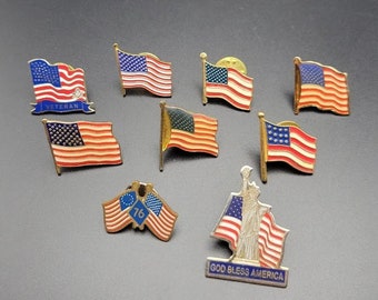 Mostly Vintage American Flag Enamel Pins Various options to choose from