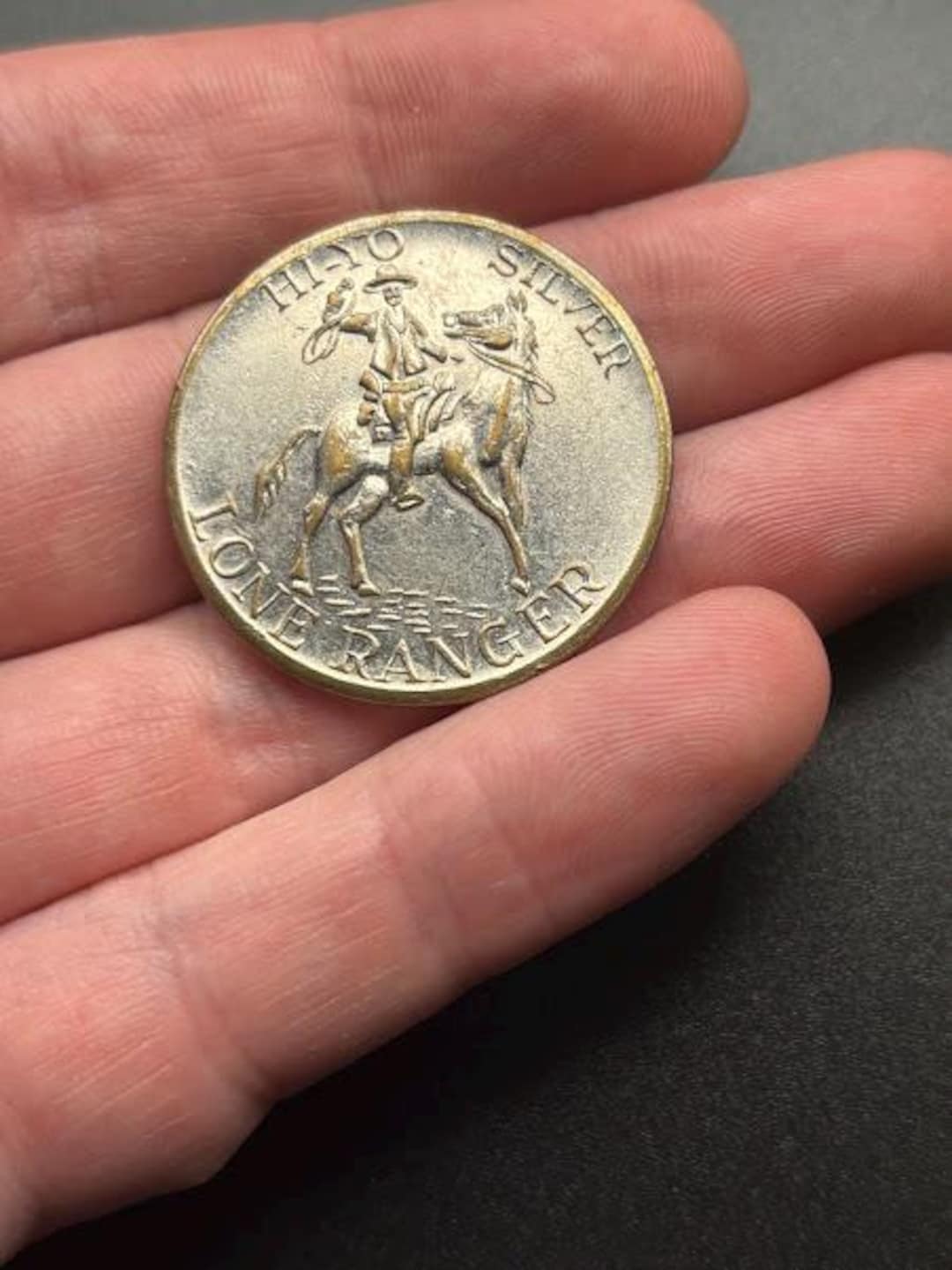 【LUCKY】 Vintage Lone Ranger Lucky Horseshoe Silver's Coin WXYZ