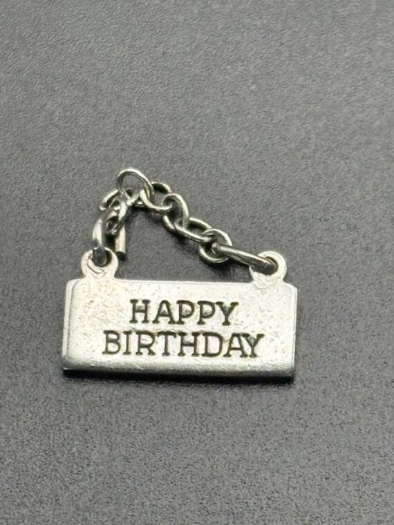Vintage Happy Birthday Estate Wells Sterling Silver Charm