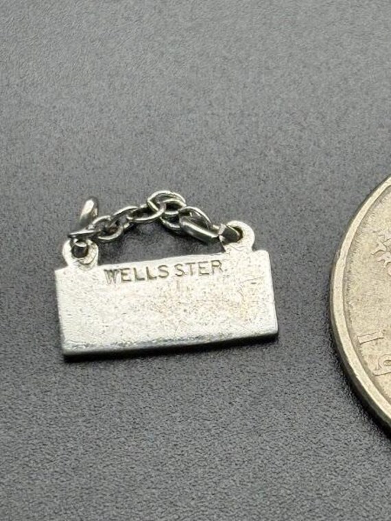 Vintage Happy Birthday Estate Wells Sterling Silver Charm View 3