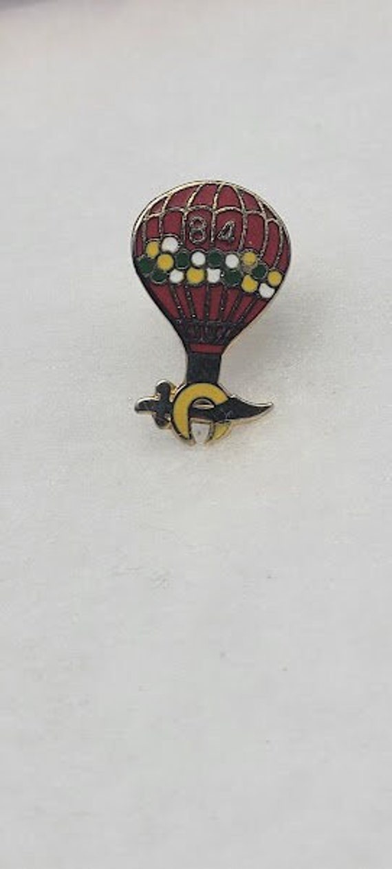 Vintage Shriner Hot Air Balloon Enamel Pin 1984 R… - image 1