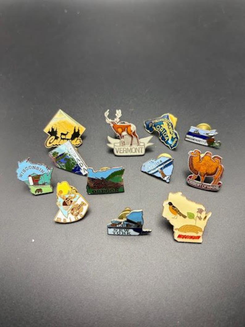 Vintage State Pins - Etsy
