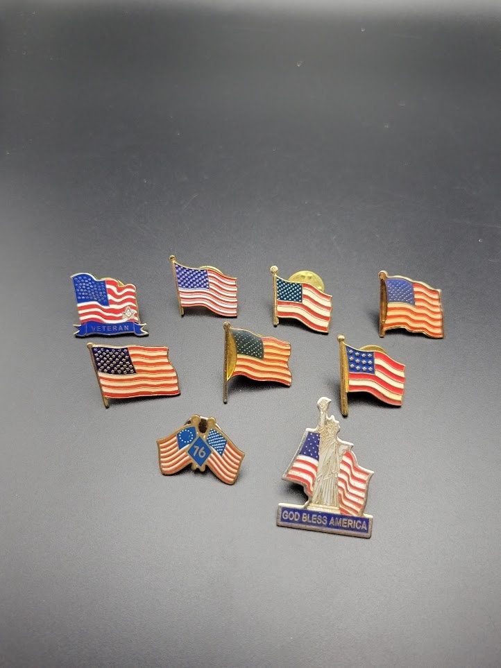 Bandiera Americana Che Sventola Le Spille Degli Stati Uniti - Foto 4