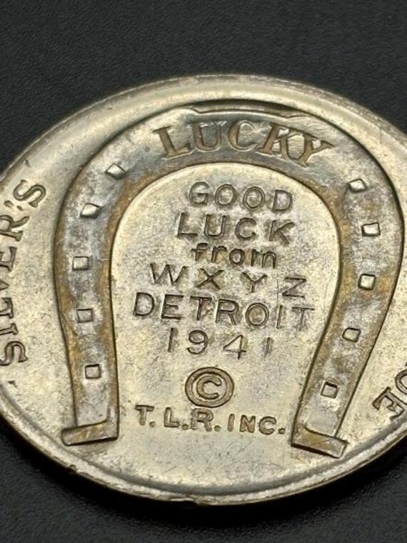 Vintage Lone Ranger Lucky Horseshoe Silver's Coin WXYZ