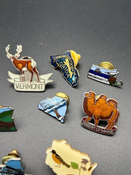 Vintage State Pins - Etsy