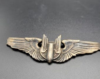 ＧＢイギリス軍＊空軍＊１９４０年代＊銀製・エア・ガナーＷＩＮＧ（実物） Vintage WW2 US Gunner Wings Sterling Silver Badge - Etsy