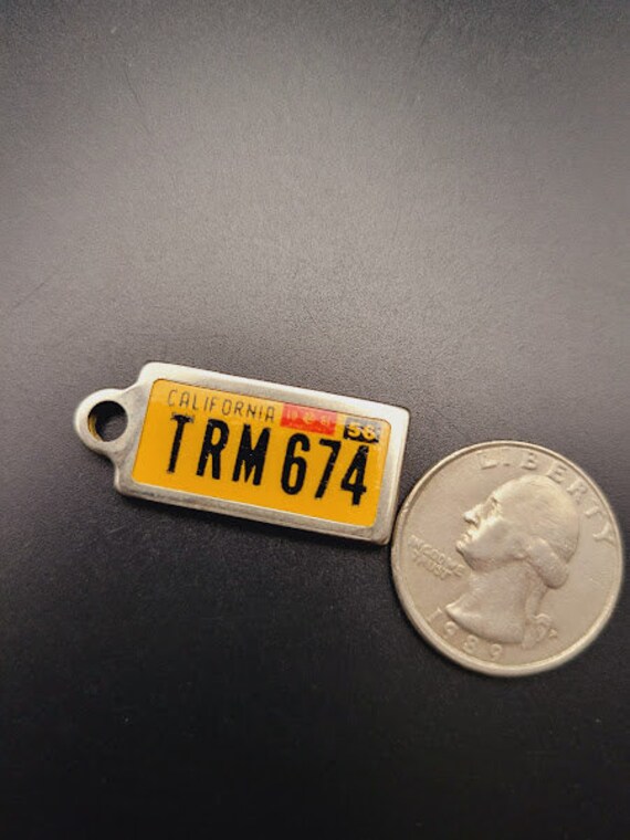 Vintage DAV Tags Miniature License Plate Keychains California and