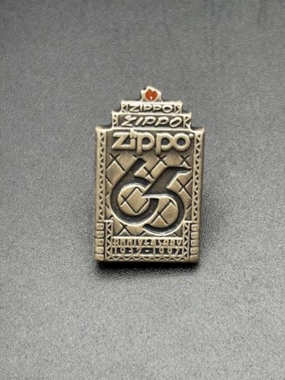 Vintage Zippo Lapel Pin 65th Anniversary 1932-1997 Silver Tone Pin