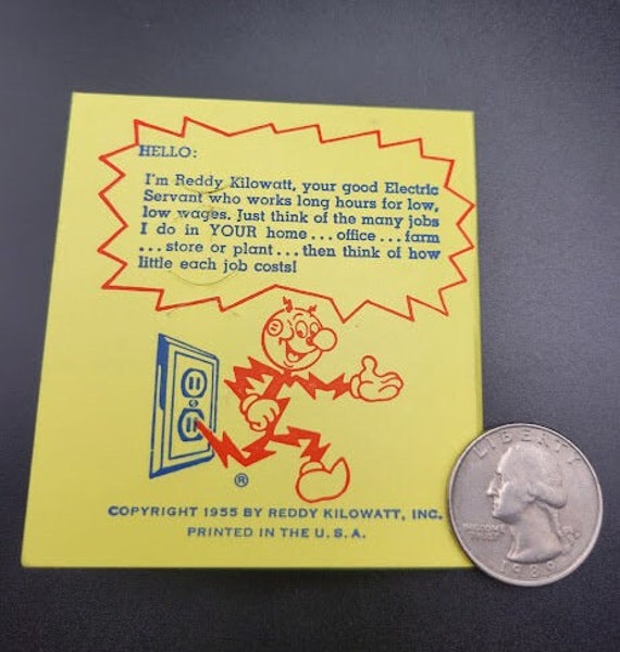 Vintage Reddy Kilowatt You're Favorite Pin-up Original Backing