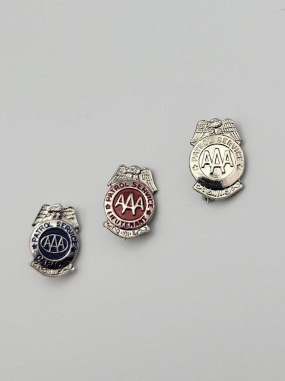 Vintage AAA Captain, Lieutenant, Silver Enamel Pin