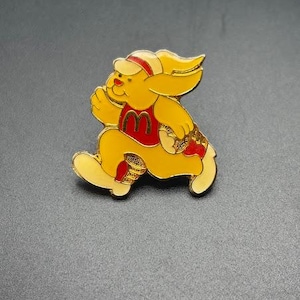 Vintage Running Bunny McDonalds Lapel Pin Employee Flair