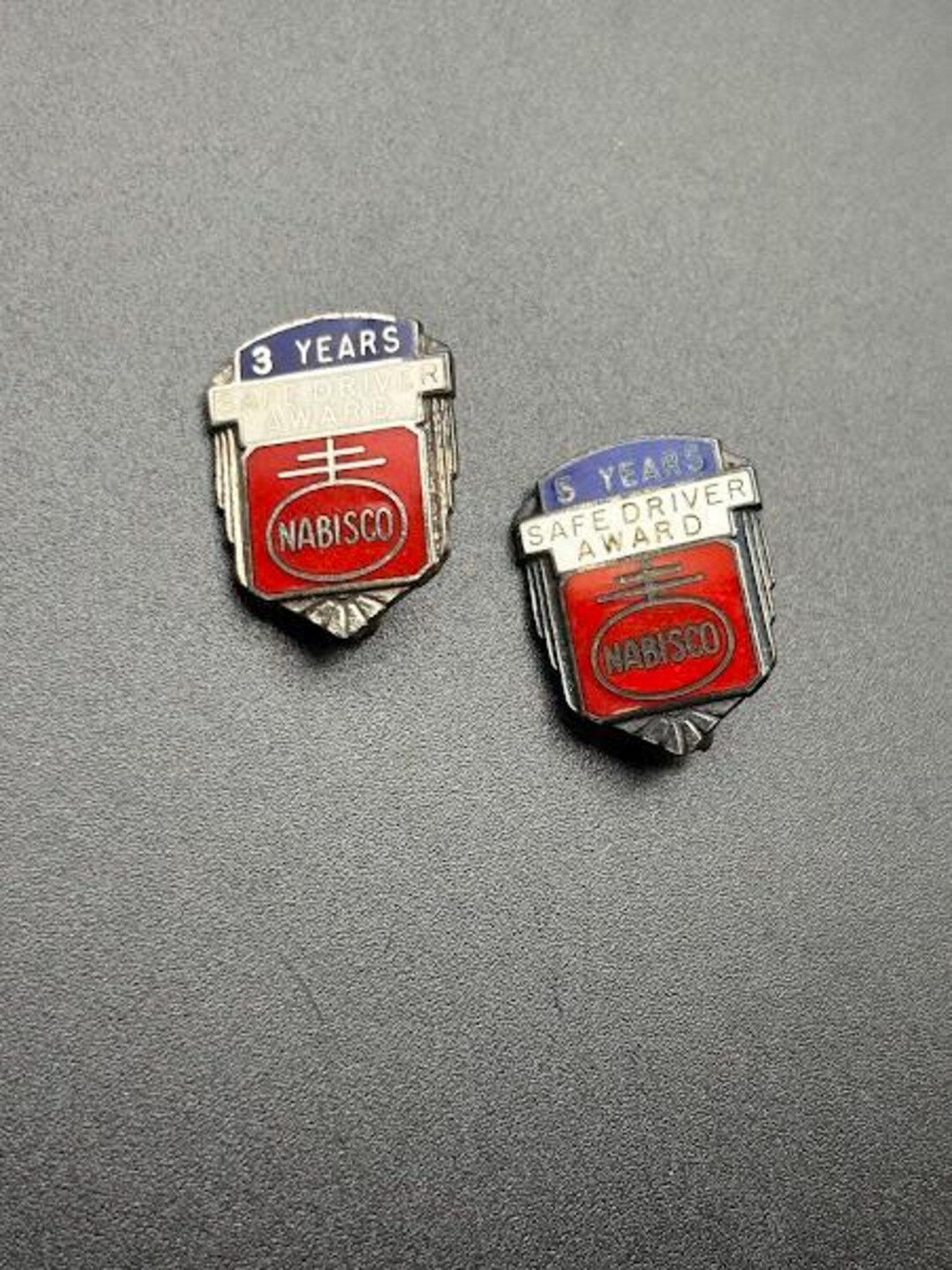 Vintage Nabisco Safe Driver Lapel Pins Sterling Silver 3 Year and 5 ...