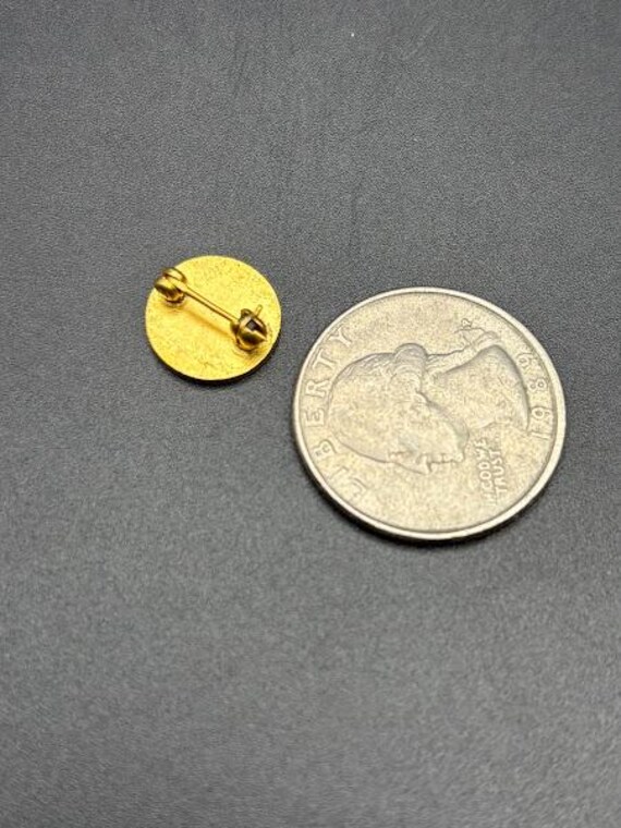 Vintage Alpha Theta Delta Lapel Pin Gold Tone View 2