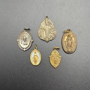 Vintage Catholic Charms Sacred Heart of Jesus Miraculous Mary Mary Conceived without Sin Sold Separately