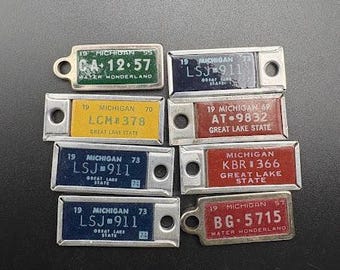Vintage DAV Miniature License Plate Key Chain Tags Sold Separately