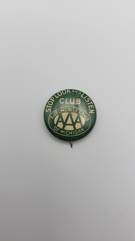 Vintage AAA Automobile Club of Michigan "Stop look