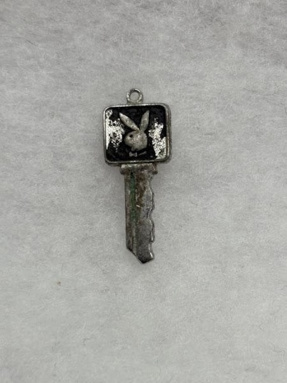STERLING Silver Playboy Bunny Key Pendant