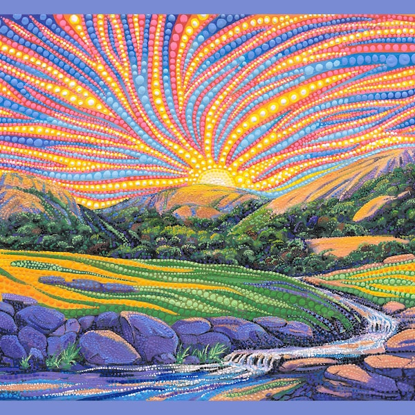 Enchanted Dreamscapes Sunset Sacred Land Panel by Ira Kennedy for Moda