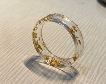 Resin Ring with Gold Flakes