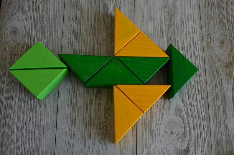 Geometric Mountains Building Block Set Natural Wood Toy Etsy