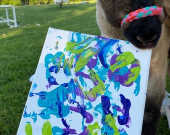 Sheep Hoof Art Painting: Original Animal Art on Canvas