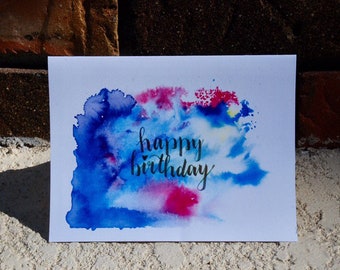 Printable Happy Birthday Calligraphy Card - Etsy
