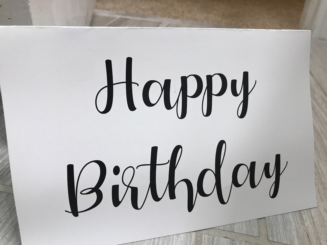 Printable Happy Birthday Calligraphy Card - Etsy
