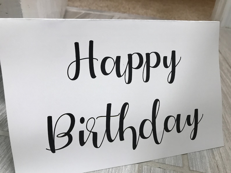 Printable Happy Birthday Calligraphy Card - Etsy