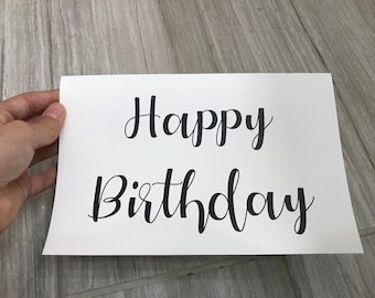 Printable Happy Birthday Calligraphy Card