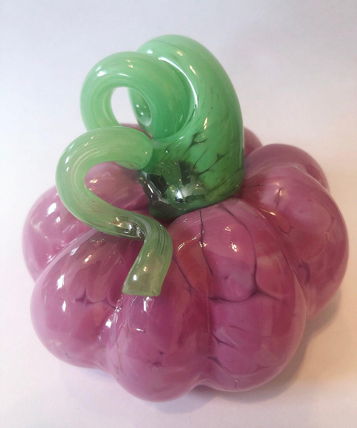 Pink glass pumpkin | Etsy