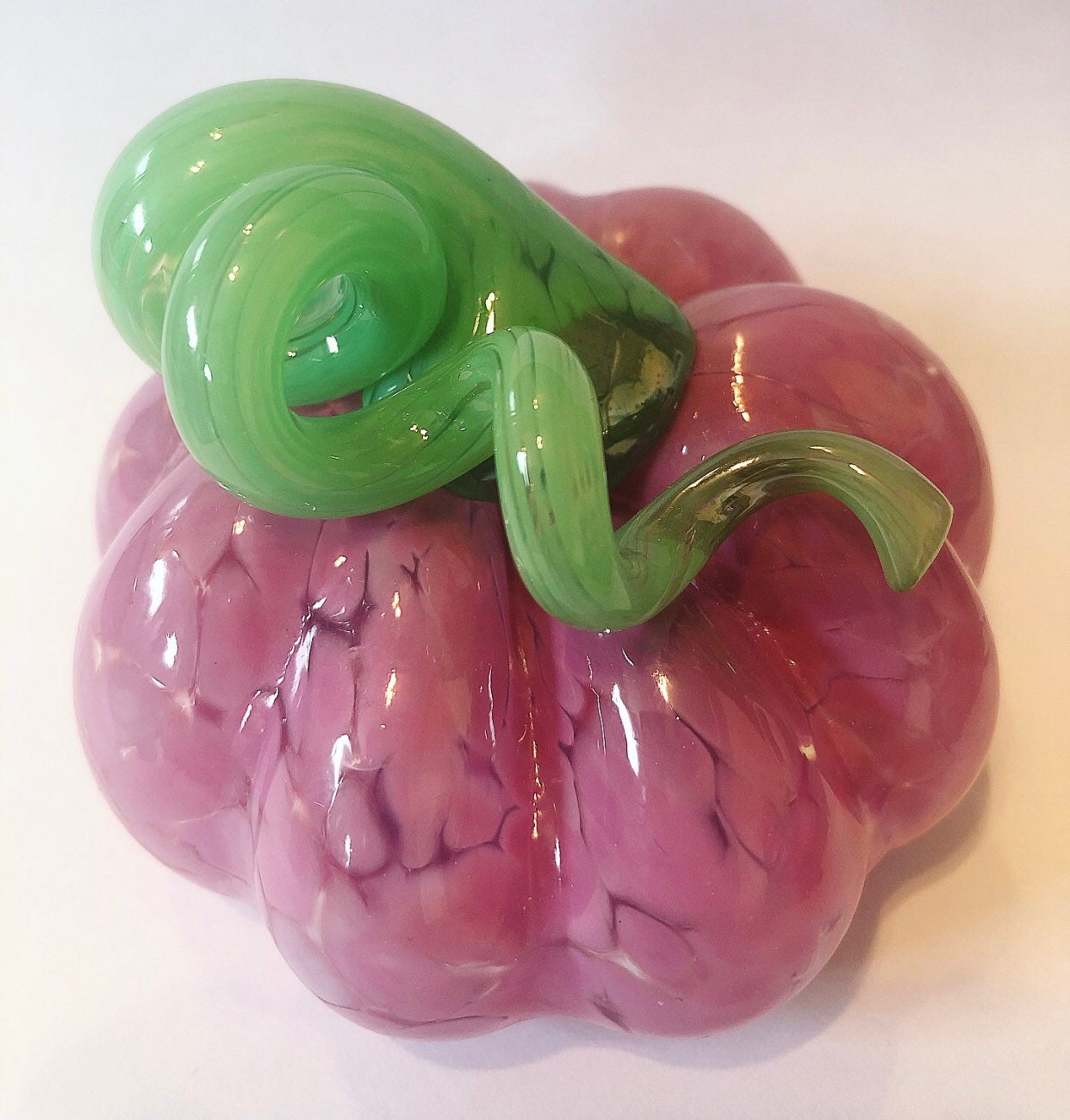 Pink glass pumpkin | Etsy