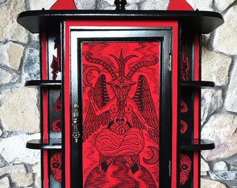 Gothic decoration, wall cabinet, baphomet, decoration, wall cabinet, small furniture, furnishings, apartment cabinet