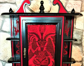 Gothic decoration, wall cabinet, baphomet, decoration, wall cabinet, small furniture, furnishings, apartment cabinet