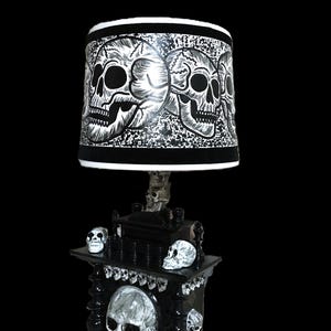Table lamp skull, a vintage piece of furniture in a completely new and scary beautiful design