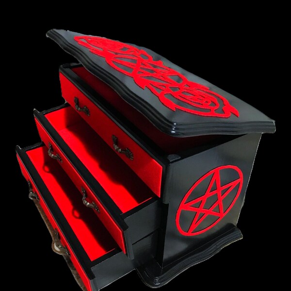 Jewelry cabinet made of solid wood, a vintage piece of furniture in a new, elegant design