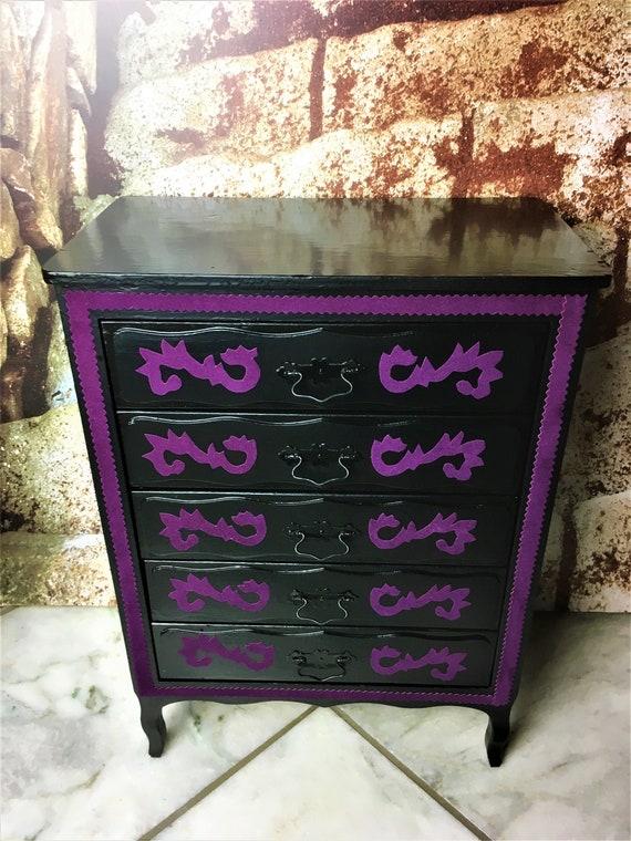 Gothic Decoration Gothic Furniture Dresser Black Black Etsy