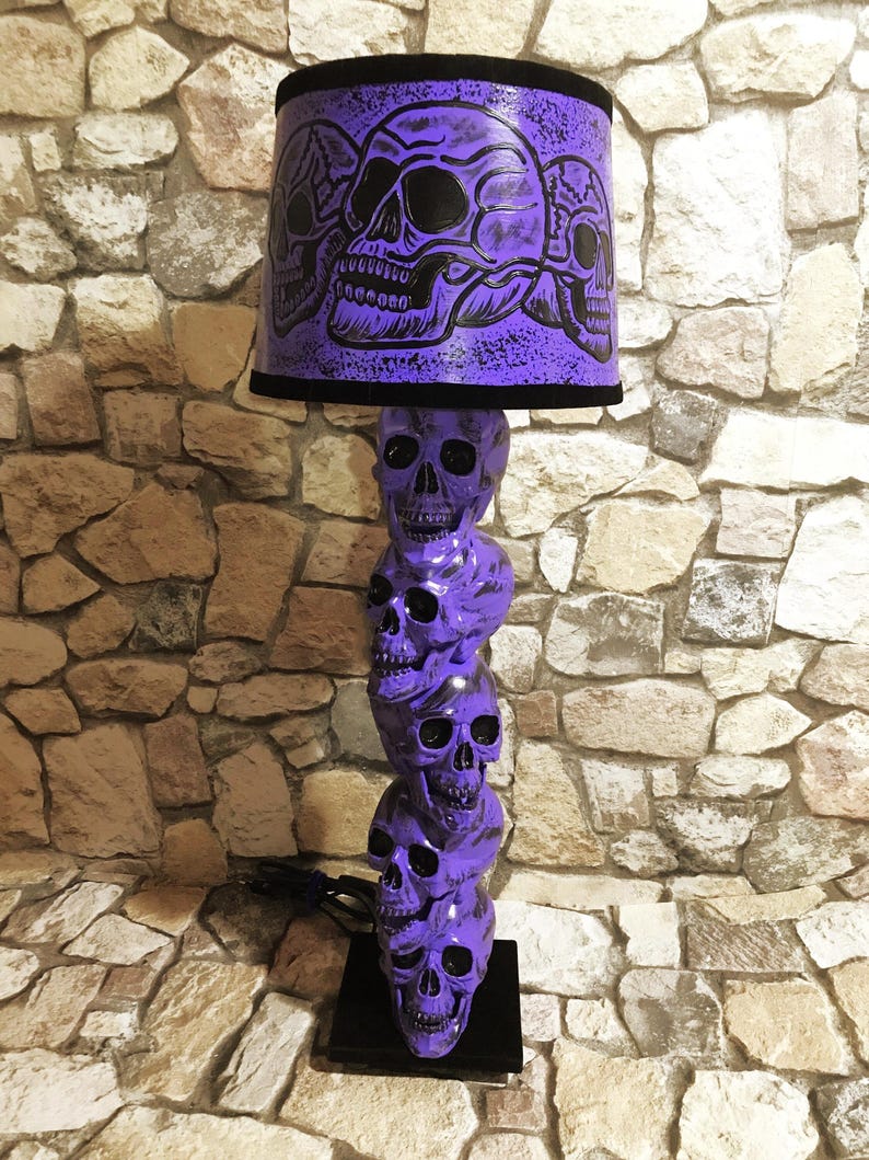 Table/floor Lamp With Skulls and Velvet, Scary Beautiful, Completely ...