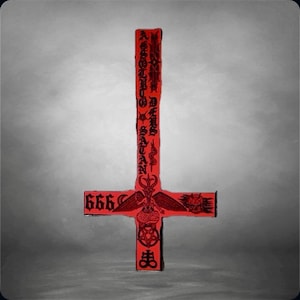 Red Satanic Cross - Etsy