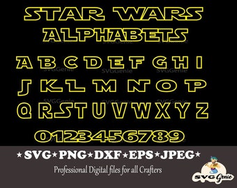 Welp Star Wars Font SVG,Star Wars yellow outline,Star wars font svg SM-88