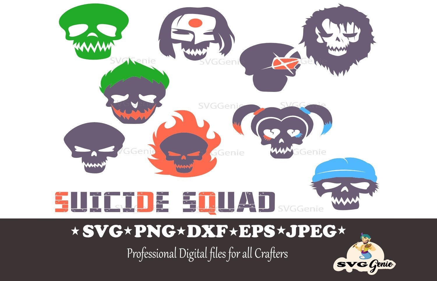Suicide Squad Svg Harley Quinn Svg Joker Svg Skull Svg Etsy