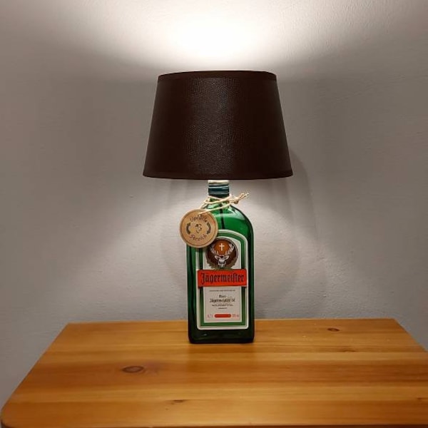 Jägermeister 0,7l Lampe Geschenk Bottlelamp Unikat DIY Tischlampe Upcycling Handmade Flaschenlampe Geschenkidee