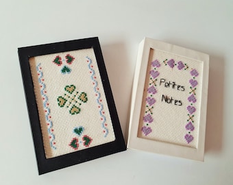 Hard cover notebook with cross-stitch floral embroidery Thick 160 gsm watercolor sketchbook